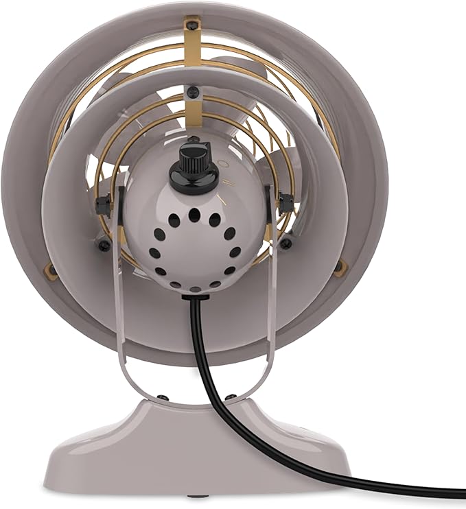 Vornado VFAN™ Mini Classic Vintage Metal Desk Fan, 2-Speed, Adjustable Tilt, Personal Air Circulator for Bedroom, Office, Dorm Room, Portable Quiet, Driftwood