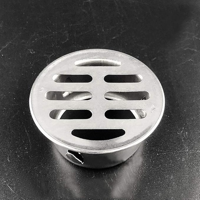 Floor Drain Cover, Stainless Steel Round Anti Blocking Round Grate Cover, Balcony Snap-in Drain Drain Strainers for Bathroom, Kitchen, Washroom, Patios(50 Flat Mouth)
