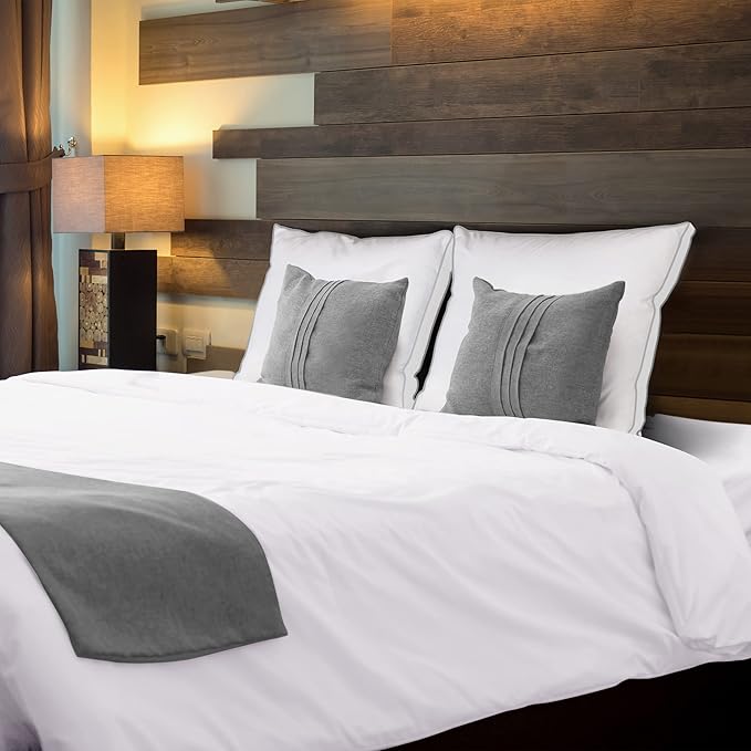 Utopia Bedding Bed Pillows for Sleeping Euro Pillows (White), Set of 2, Soft & Fluffy Pillow with Down Alternative Filling, Cooling, Hotel Quality, Gusseted Pillow for Back, Stomach or Side Sleepers