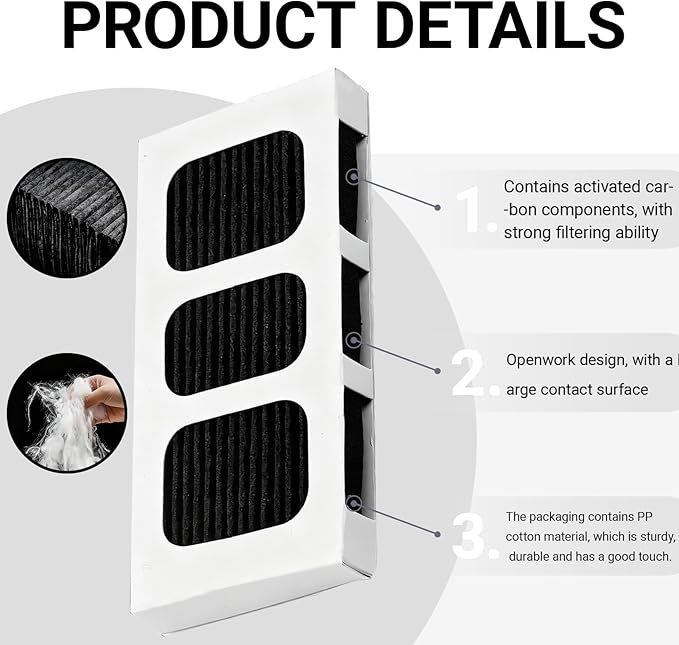 Air Filter for Frigidaire Refrigerator Compatible with Frigidaire PAULTRA2, Home Kitchen Use Air Purification for Refrigerator Water Dispenser, for Families with Kids Seniors Households (10)