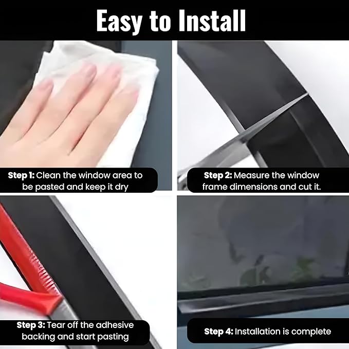 Waterproof Window Weather Bar-Self-Adhesive 135° Angle Seal for Rain Protection-Prevents Leakage for Sliding Doors and Windows (78 Inch (1))