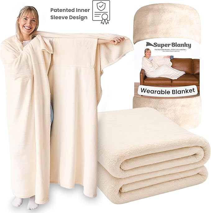 Super Blanky Wearable Blankets for Women, Adult Wearable Blanket Men, Mother's Day Gifts for Her, Wife Birthday Gift Ideas
