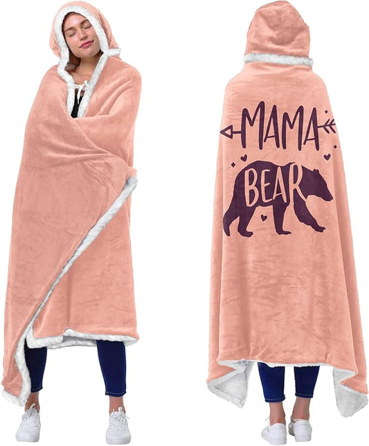 Vprintes Mama Pink Wearable Blanket Hoodie -Mothers Day Gifts for Wife Birthday Gifts for Mom from Daughter Son - Wife Birthday Gifts, Gifts for Wife from Husband