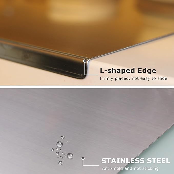Stainless Steel Cutting Board with Counter Lip, Extra Large Chopping Board for Kitchen,Metal Cutting Board for Veggies,Meat,Fruits,Bread and Baking （80 x 50cm/31.5 x 19.7 inch）