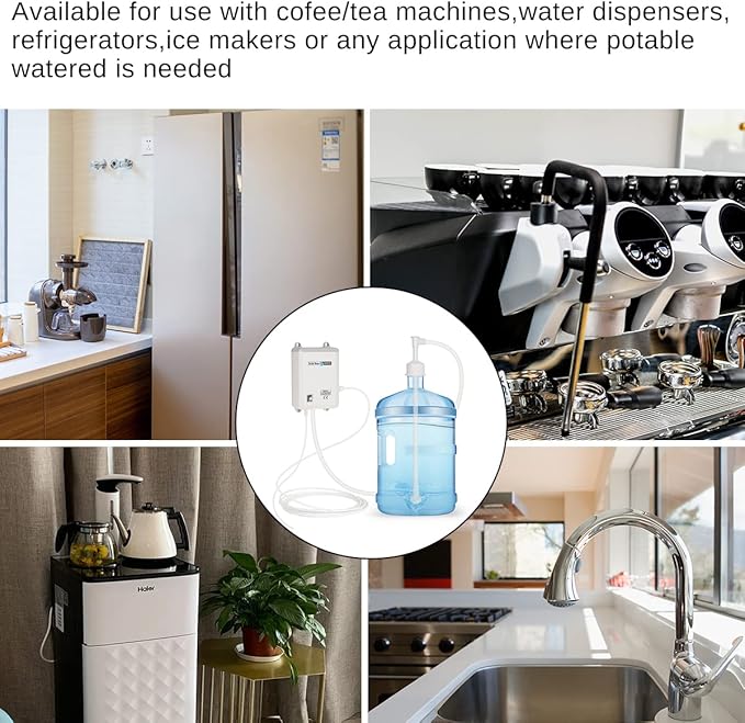 TDRRICH Bottled Water Dispensing Pump System Single-Tube, Drinking Electric Water Pump for 5 Gallon Flow Rate 2L Power 30W Pressure Value 60PSI for Homes Offices Bars Restaurants