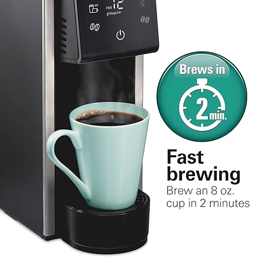 Hamilton Beach FlexBrew Advanced 4-in-1 Single Serve Hot & Iced Coffee Maker with Removable 45 oz. Water Reservoir, Use Pod Packs and Grounds, Fast Brewing, Black (49925)
