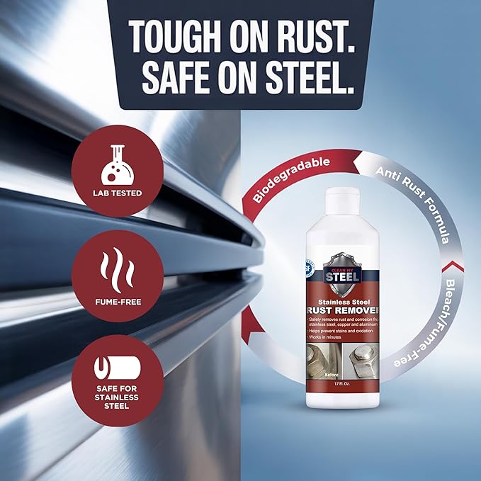 CLEAN MY STEEL Stainless Steel Rust Remover and Stain Cleaner Innoshine B570| 1 Liter | NSF Certified | Commercial & Industrial Grade