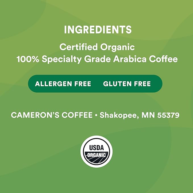 Cameron's Coffee Roasted Whole Bean Coffee, Organic Rainforest Blend, 4 Pound