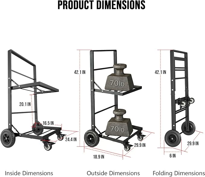 2-Tier Foldable Recycle Bin Cart, Heavy Duty Trash Can Dolly with All-Terrain Wheels & Lockable Casters, 140LBS Capacity Garbage Bin Trolley for Kitchen, Garage, Office, Courtyard