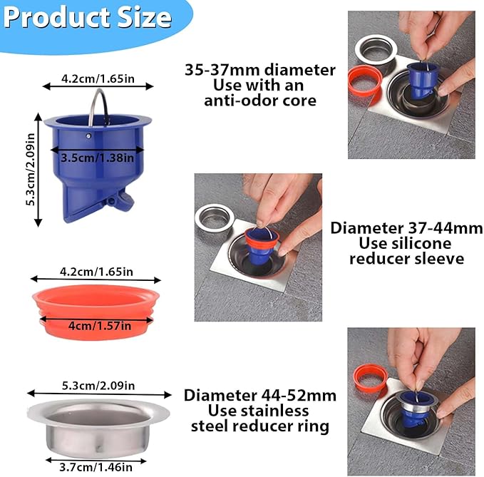 2 PCS Floor Drain Odor Stopper, FRIVASTIC Washer Drain Hose Seal, Sewer Gas Stopper, Drains Backflow Preventer, Washing Machine Drains Hose Seal, Backflow Preventer, Shower Plug