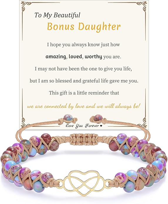 Mothers Day Gifts for Daughter Granddaughter, To My Mom Grandma Wife Girlfriend Sister Jasper Heart Bracelets Birthday Anniversary Christmas Stocking Stuffers Valentines Day Jewelry