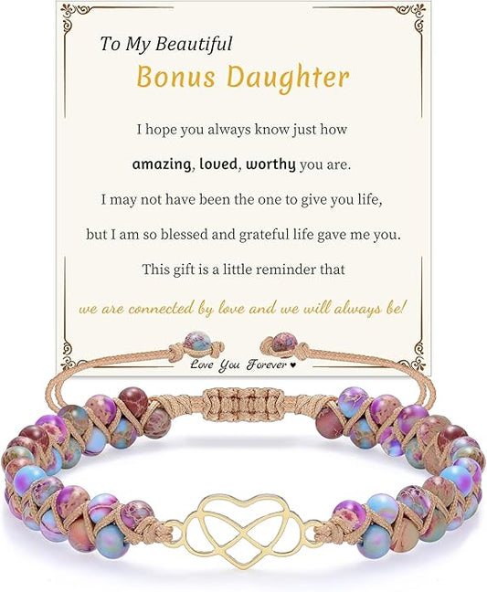 Mothers Day Gifts for Daughter Granddaughter, To My Mom Grandma Wife Girlfriend Sister Jasper Heart Bracelets Birthday Anniversary Christmas Stocking Stuffers Valentines Day Jewelry