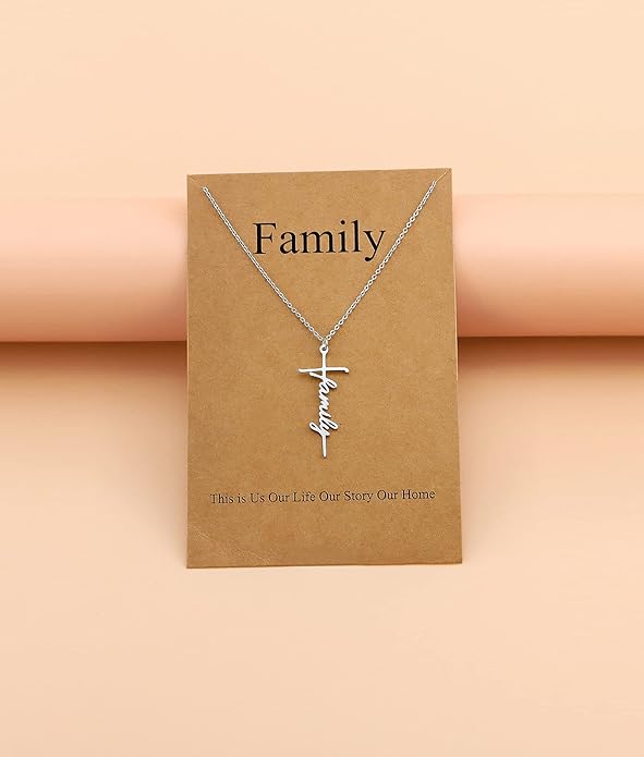 Lcherry Faith Cross Pendant Necklace for Women Religious Christian Jewelry Mother's Day Gifts for Women