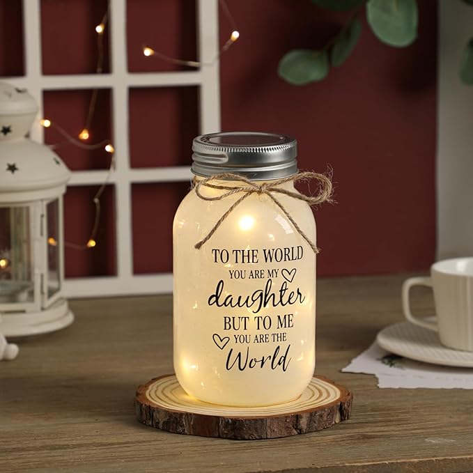 Maracco Mothers Day Gifts for Daughter from Mom - 30 oz Large Mason Jar Night Light, Daughter Birthday Gifts from Mom and Dad, Wedding Blessing Gift, Graduation Gift for Daughters Adult