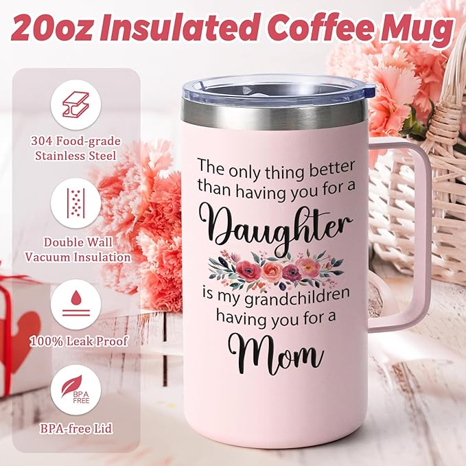 Lifecapido Daughter Gifts from Mom, 20oz Insulated Coffee Mug, Birthday Christmas Mothers Day Gifts for Daughter from Mom and Dad