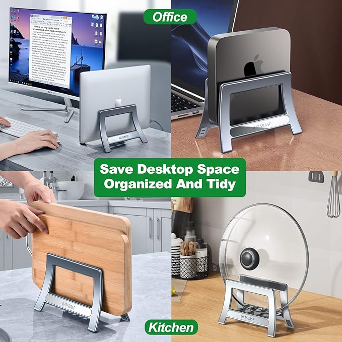 Cutting Board Rack, Auto Width Adjustable Holder Stand for Countertop or Cabinet (Silver)