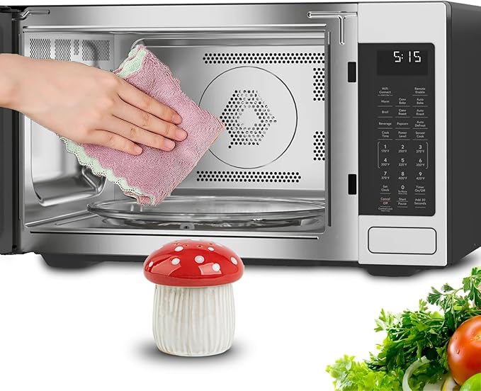 dgudgu Mushroom Microwave Cleaner Steam Ceramic Oven Cleaner Microwave Steam Cleaner Red Kitchen Microwave Cleaning