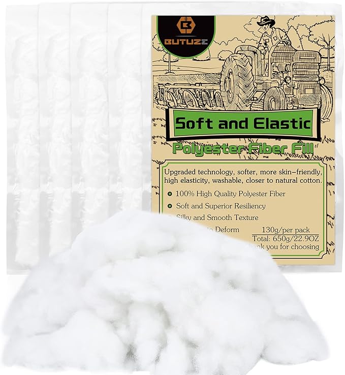 BUTUZE 650g/23oz Polyfill Stuffing, (2.1oz-4.4lb) Fiberfill for Crafts, Polyester Fiber Fill, Premium Resilience Fill Fiber for Stuffing Pillow and Home Decoration Projects