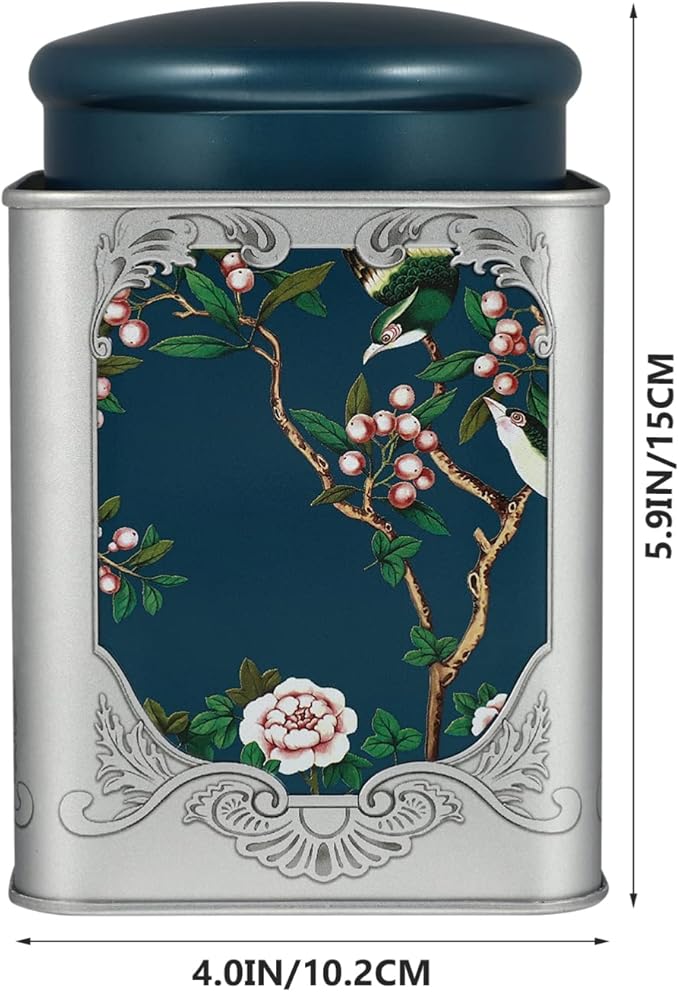 BESPORTBLE Tea Tin Canister with Double Lids: Chinese Style Vintage Metal Box for Loose Leaf Set - Small Storage Canisters for Food Coffee & Green Tea Accessories