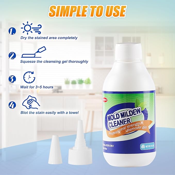 GELIVABLE Home Stain Remover Gel, Effective Washing Machine Cleaner, Black Stain Cleaner for Grout, Walls, Shower, Caulk, Kitchen Sinks and Refrigerator Strips - 5 Fl Oz
