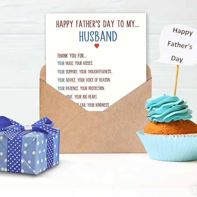 Funny Fathers Day Card Gifts for Husband, Happy Fathers Day Card from Wife, Unique Father’s Day Decorations for Men