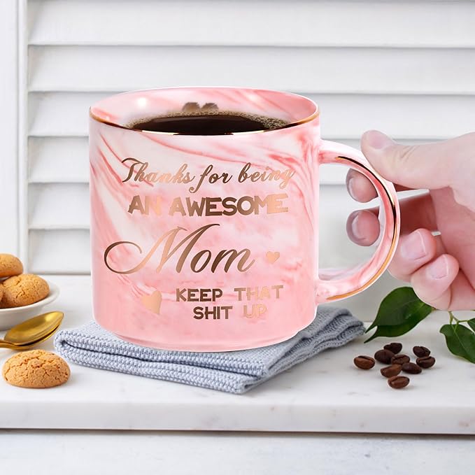 Ulrhpc Mothers Day Gifts for Mom Wife Daughter Sister - 12 OZ Funny Coffee Mug, Birthday Gifts for Mom, Retirement Anniversary Xmas Valentines Mother's Day Present for Women