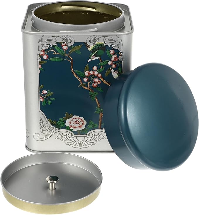BESPORTBLE Tea Tin Canister with Double Lids: Chinese Style Vintage Metal Box for Loose Leaf Set - Small Storage Canisters for Food Coffee & Green Tea Accessories
