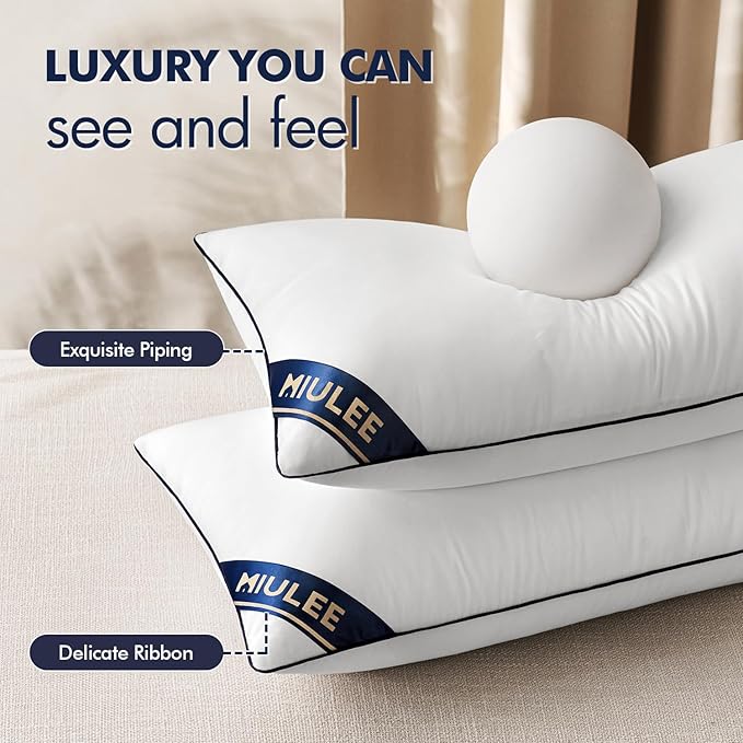 MIULEE Pillows Standard Size Set of 2 Throw Pillows Premium Down Alternative Inserts Lumbar Decorative Inserts Stuffer for Sofa, Couch