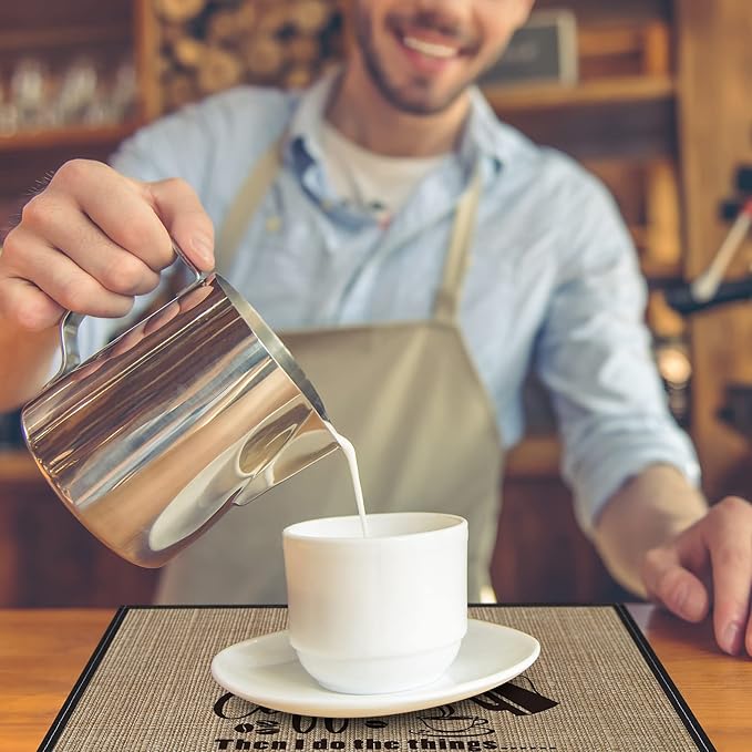 Cunhill 2 Pieces Coffee Bar Mat,Coffee Bar Accessories 20 x 14 Inch Coffee Bar Decoration Coffee Placemats for Coffee Machine, Coffee Bar, Countertops,Coffee Station Accessories(Cute Style)