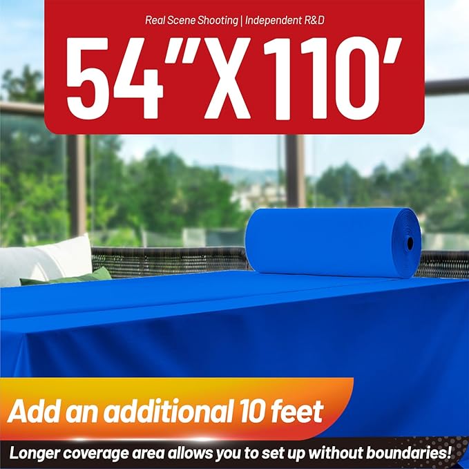 Plastic Table Cloth, 110 Ft X 54 in Disposable Tablecloth Royal Blue Tablecloth Premium PEVA Plastic Table Cloth Disposable with Any Cut Sliding Cutters for Parties, Birthdays, Festivals