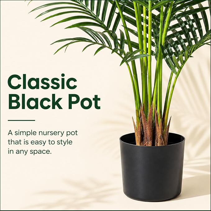 5.2ft Artificial Palm Tree Indoor Plant Tall Fake Tropical Paradise Palm Tree in Pot with Real Bark Design Faux Areca Palm Tree for Home Office Living Room Bedroom Farmhouse Modern Decor 1pcs