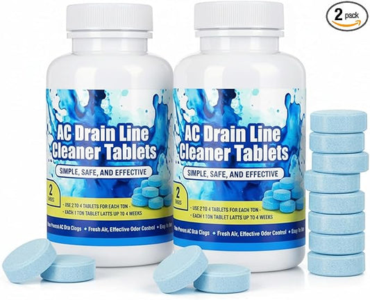 Loopeer 400pcs Ac Drain Line Tablets Cleaner, Fast Acting Prevents Overflow HVAC Drain Pan Clean for HVAC, Window Units, Mini-splits, Dehumidifiers and Refrigerators System Maintenance