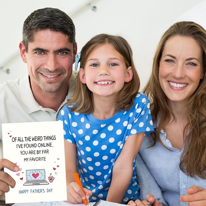 FANCYLUCKY Funny Fathers Day Card for Husband from Wife, Happy Fathers Day Gift for Husband, Father’s Day Decorations for Men