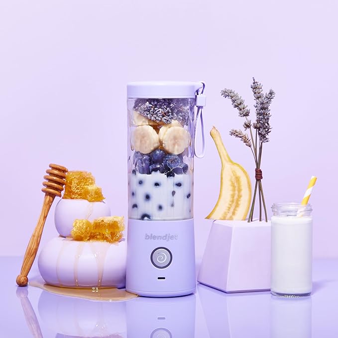 BlendJet 2 Portable Blender for Smoothies & Shakes - 20oz BlendJet Cordless Personal & Small Blender, USB-C Rechargeable & Self Cleaning - (Lavender, 16 oz.)