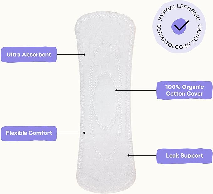 The Honey Pot Company - Calming - Long Panty Liners for Women | 100% Organic Cotton Cover - Calming Herbs of Lavender, Ashwagandha, & Lemon Balm - Feminine Care - 30ct