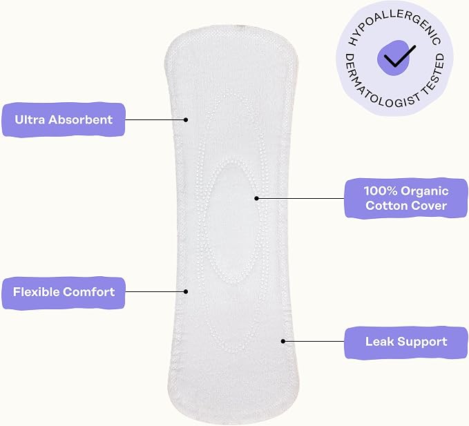 The Honey Pot Company - Calming - Long Panty Liners for Women | 100% Organic Cotton Cover - Calming Herbs of Lavender, Ashwagandha, & Lemon Balm - Feminine Care - 120ct