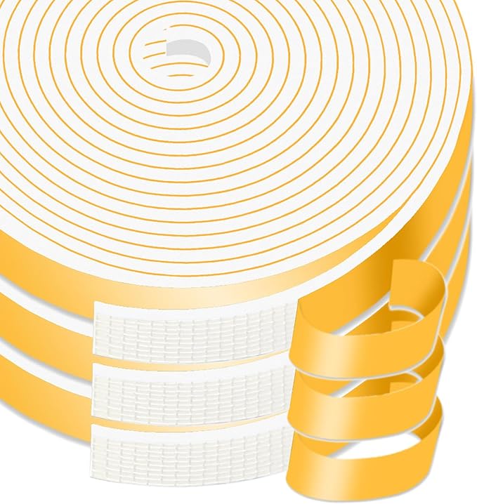Weather Stripping Door Seal,Weather Stripping,Soundproof,Cold Insulation,Front Door Frame,Windows,Sliding Door (White,1/2 in x 1/8 in x 98 Ft)