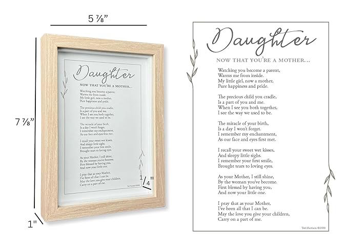 Now That You're a Mother Frame- Gift for Daughter from Mom for Christmas, Mother's Day, Child Birth