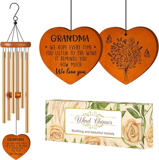 Gifts for Grandma, Grandma Birthday Gifts from Grandkids, Grandma Gift Wind Chimes, Mothers Day Grandma Gift, Present for Grandmother from Granddaughter Grandson Grandchildren