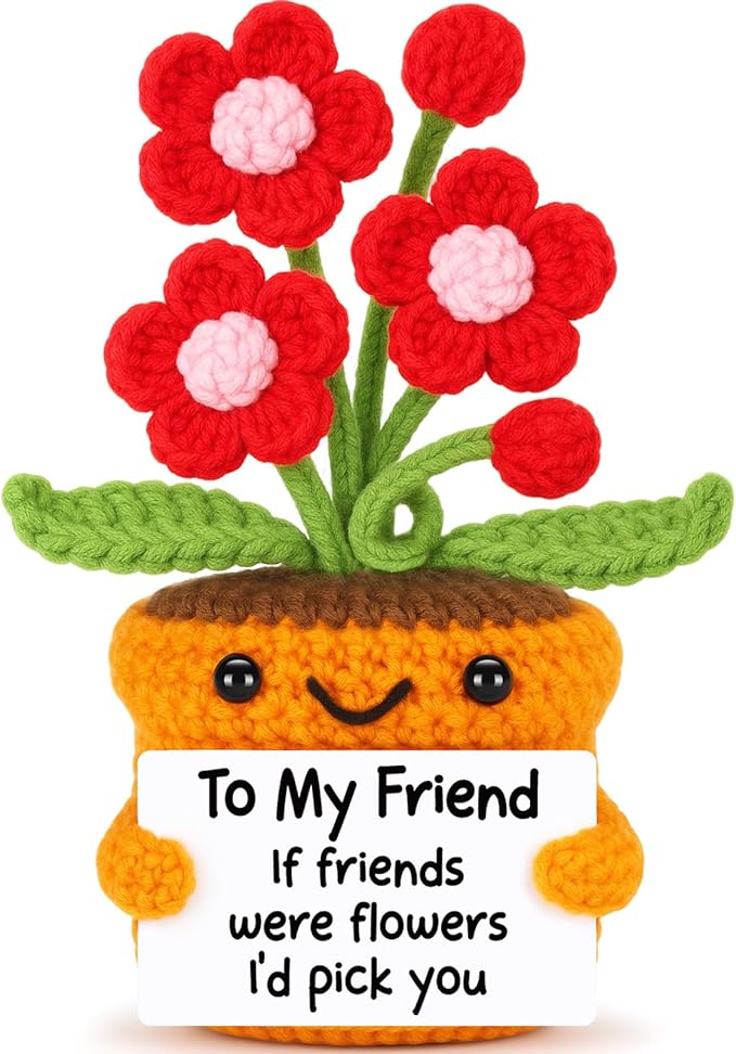 Agantree art Birthday Friend Gifts for Women Best Friends Friendship Best Birthday Gifts for Friends BFF Work Bestie Coworker Classmate Easter Basket Graduation Handmade Crochet Flower