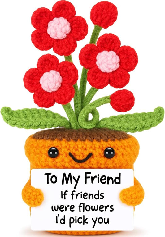 Agantree art Birthday Friend Gifts for Women Best Friends Friendship Best Birthday Gifts for Friends BFF Work Bestie Coworker Classmate Easter Basket Graduation Handmade Crochet Flower