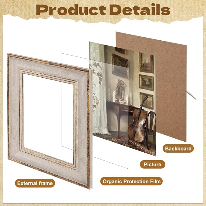10 Pack Vintage Picture Frames for Wall or Tabletop Display Ornate Vintage Picture Frames Vintage Wall Art for Gallery Bedroom Living Room Antique Photo Frame for Wall Décor(Modern)