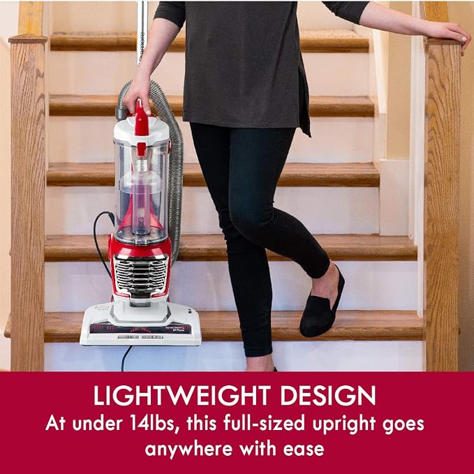 Kenmore DU2015 Bagless Upright Vacuum Lightweight Carpet Cleaner with 10’Hose, HEPA Filter, 4 Cleaning Tools for Pet Hair, Hardwood Floor, Red | Lightweight Carpet Cleaner, 10' Hose, HEPA Filter, 4 Cleaning Tools, For Pet Hair & Hardwood Floor