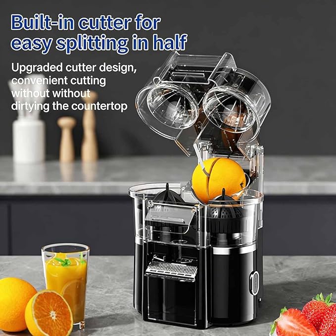 600ml Twin Citrus Juice Maker, Lightweight Double Head Electric Juicer Machine, 18000 RPM 8-Blade & USB Rechargeable, High Yield & Easy To Clean, Fast Juicing for Orange, Lime, Grapefruit