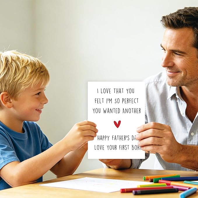 Funny Fathers Day Gift, Father Day Gifts from Son Daughter, Daddy Father's Day Card, Happy Father's Day Love Your First Born