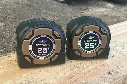 Spec Ops Tools 25-Foot Elite Series Magnetic Tape Measure, 1 1/4" Double-Sided Blade, 12 Feet of Stand Out, Military-Grade Composite Case, 3% Donated to Veterans