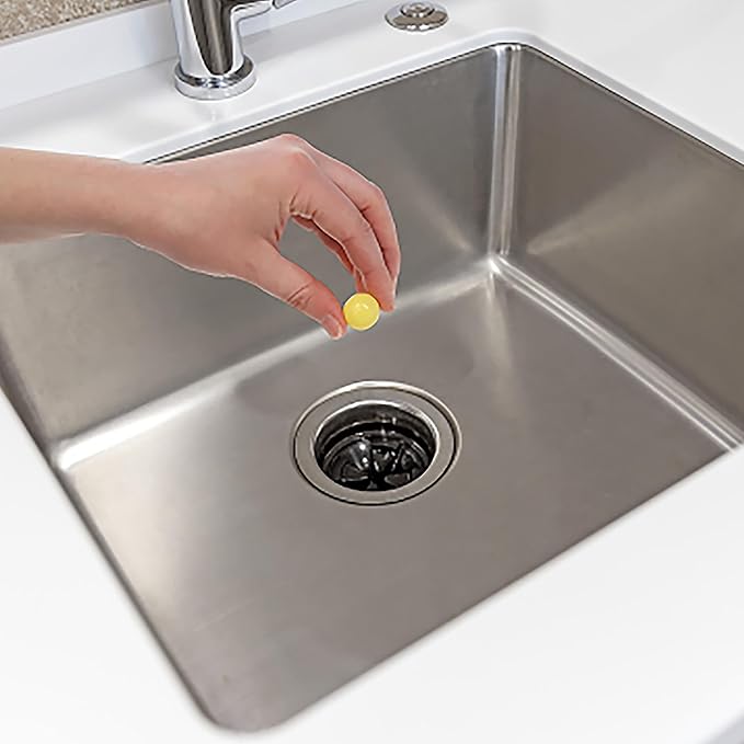 Clorox KeptClean Kitchen Sink Organization Refresh Set – Mat with Rinse Rack That Lifts/Folds to Dispose Food Debris, 10 Garbage Disposal Deodorizing Beads, Sink Strainer to Prevent Drain Clogs