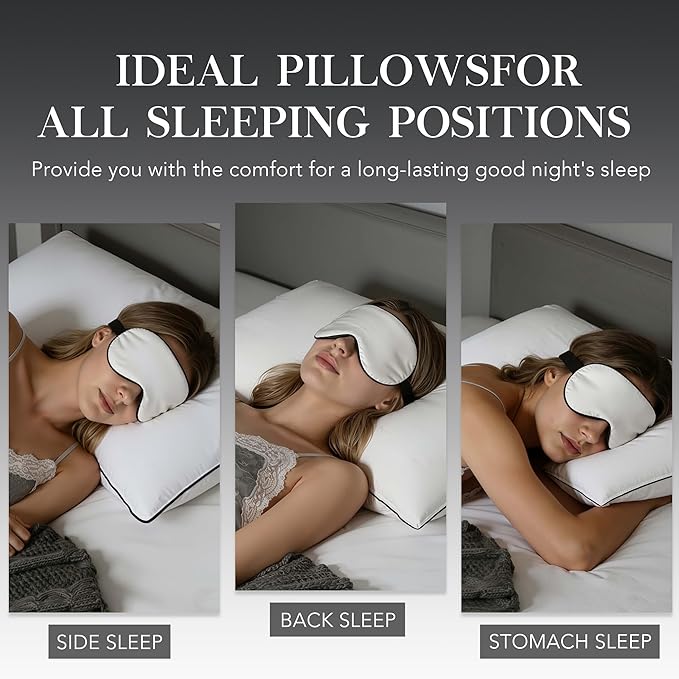 Down Bed Pillows Queen Size, Luxurious Hotel Pillow for Back,Stomach and Side Sleepers,Downproof, Soft, Fluffy, Breathable Cotton Blend Shell,Down Pillow Ideal for Every Night