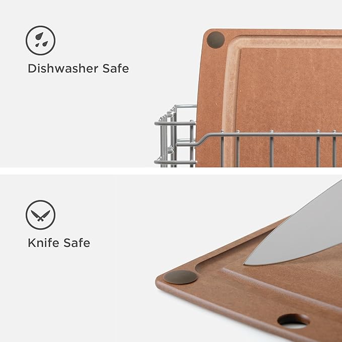 Epicurean All-In-One Cutting Board with Non-Slip Feet and Juice Groove - Non-toxic, Dishwasher Safe, Made in the USA, 14.5" x 11.25", Nutmeg