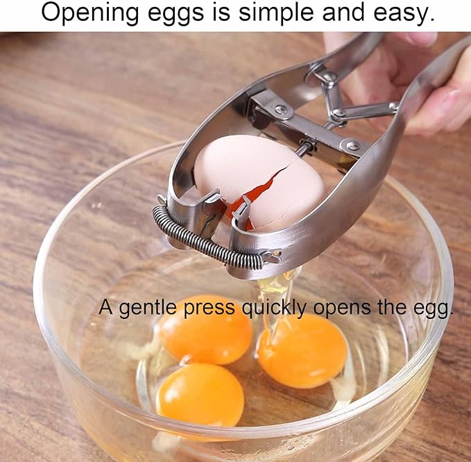 Multifunctional Egg Opener, Stainless Steel Egg Shell Opener Egg Separator for Raw Eggs, Effective Quickly Beat Eggs and Convenient, Save Time and Effort, Easy To Use/clean, for Kitchens